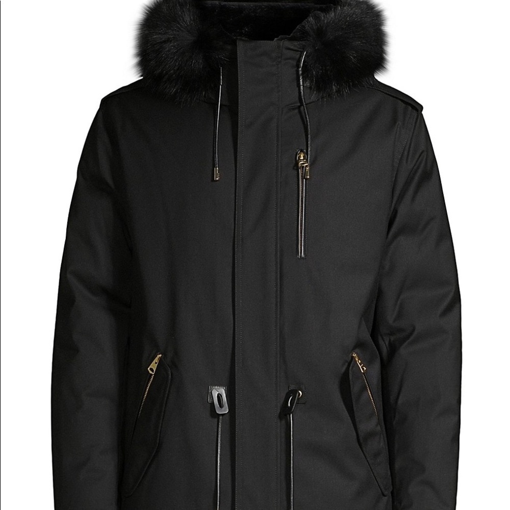 Mackage Fox & Rabbit Fur-Trim Down Parka Coat NEW